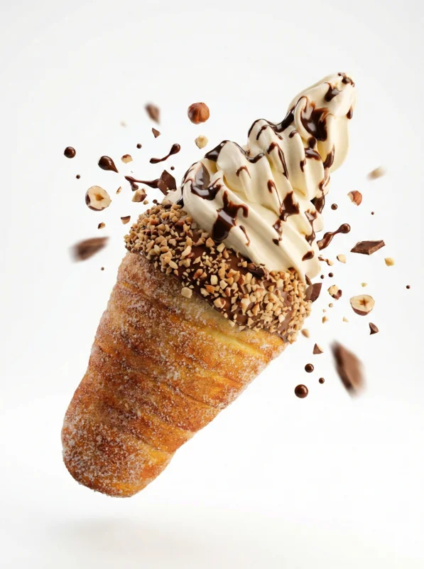 Fresh fruit trdelnik - best chimney cake Prague with seasonal toppings