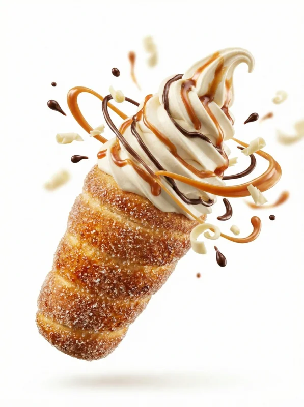 Caramel trdlo Prague - sweet trdelnik with caramel drizzle